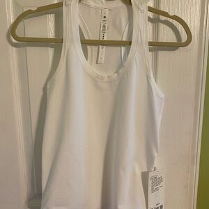 Lululemon Athletica White Fitted Sleeveless Tank Top